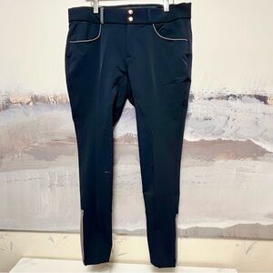 EQUO Equestrian Pants Performance Fit Breech Active Grip Size 36 Navy‎ Gray